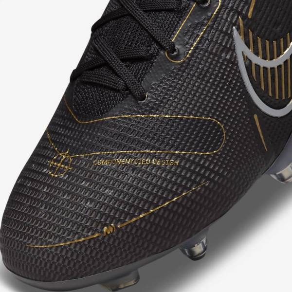 Nike Mercurial Vapor 14 Elite SG-PRO Anti-Clog Traction Soft-Grounds Men's Football Shoes Black / Metal Silver / Grey / Metal Gold | NK974HWN