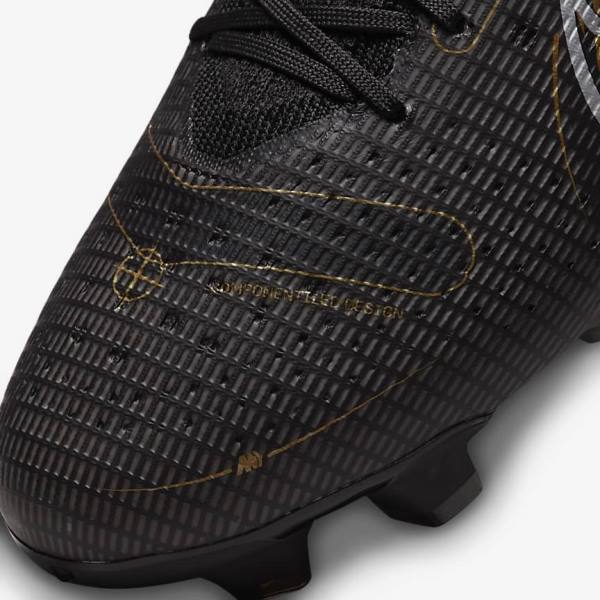 Nike Mercurial Vapor 14 Pro FG Firm-Ground Men's Football Shoes Black / Metal Silver / Grey / Metal Gold | NK154NOZ