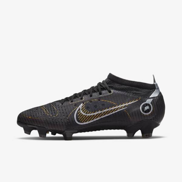 Nike Mercurial Vapor 14 Pro FG Firm-Ground Men\'s Football Shoes Black / Metal Silver / Grey / Metal Gold | NK154NOZ