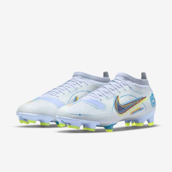 Nike Mercurial Vapor 14 Pro FG Firm-Ground Men's Football Shoes Grey / Light Blue / Blue | NK376CSN