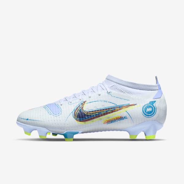 Nike Mercurial Vapor 14 Pro FG Firm-Ground Men\'s Football Shoes Grey / Light Blue / Blue | NK376CSN