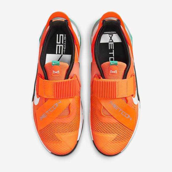 Nike Metcon 7 FlyEase Men's Training Shoes Orange / Dark Grey / Turquoise / White | NK582LMY