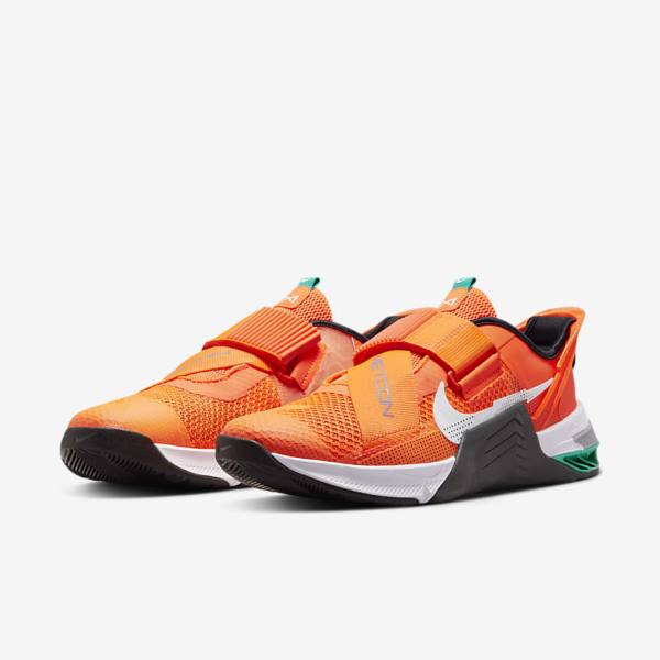 Nike Metcon 7 FlyEase Men's Training Shoes Orange / Dark Grey / Turquoise / White | NK582LMY