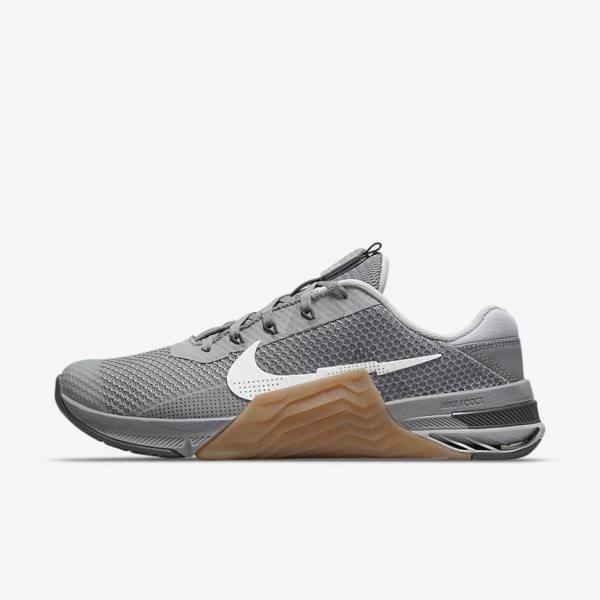 Nike Metcon 7 Men\'s Training Shoes Grey / Brown / Dark Grey / White | NK698CXI