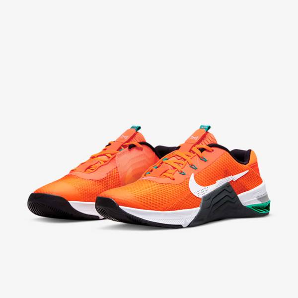 Nike Metcon 7 Men's Training Shoes Orange / Dark Grey / Turquoise / White | NK602IUH