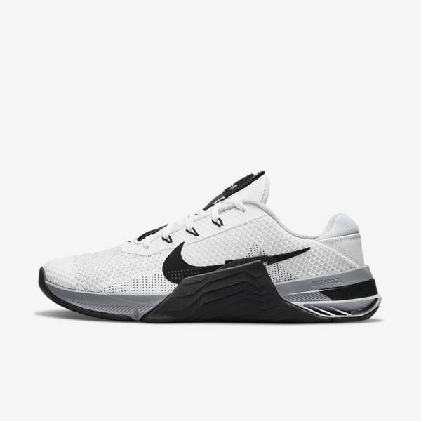 Nike Metcon 7 Men\'s Training Shoes White / Grey / Platinum / Black | NK463VPH