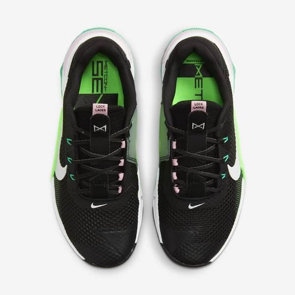 Nike Metcon 7 Women's Training Shoes Black / Green / Pink / White | NK513NCB