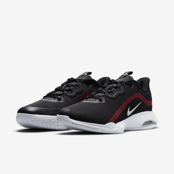 Nike NikeCourt Air Max Volley Hard Court Men's Tennis Shoes Black / Red / White | NK689JBS