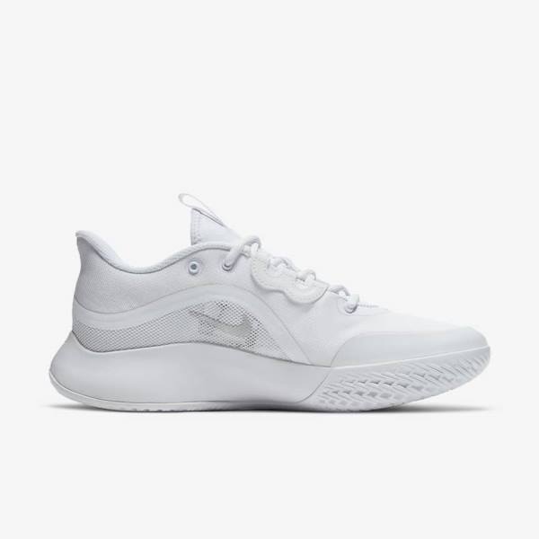 Nike NikeCourt Air Max Volley Hard-Court Women's Tennis Shoes White / Metal Silver | NK928KZO