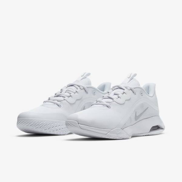 Nike NikeCourt Air Max Volley Hard-Court Women's Tennis Shoes White / Metal Silver | NK928KZO