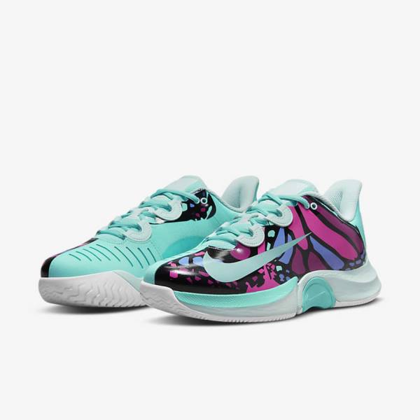 Nike NikeCourt Air Zoom GP Turbo Naomi Osaka Women's Tennis Shoes Turquoise / Black / Fuchsia / Turquoise | NK205XUN