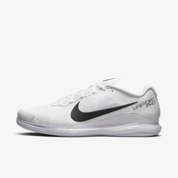 Nike NikeCourt Air Zoom Vapor Pro Carpet Men\'s Tennis Shoes White / Black | NK561BOX