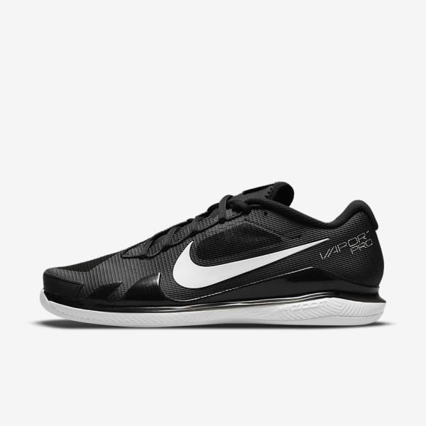 Nike NikeCourt Air Zoom Vapor Pro Carpet Men\'s Tennis Shoes Black / White | NK630WAY