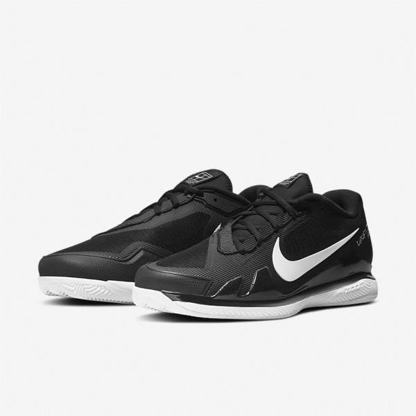 Nike NikeCourt Air Zoom Vapor Pro Clay Court Men's Tennis Shoes Black / White | NK529ATV