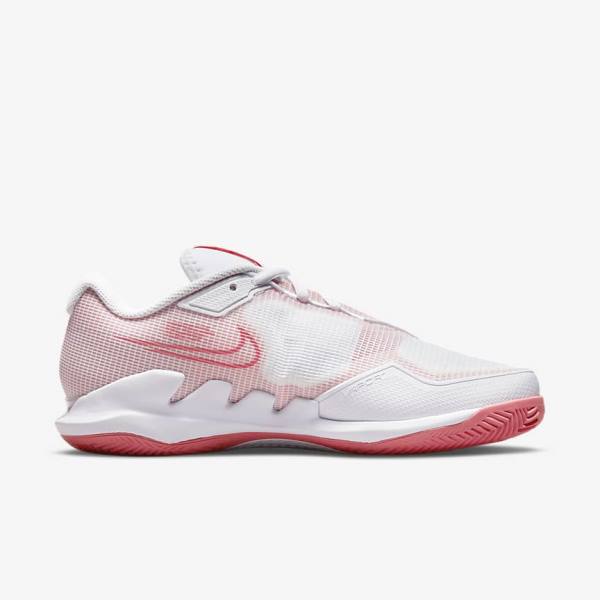 Nike NikeCourt Air Zoom Vapor Pro Clay Court Women's Tennis Shoes White / Pink Light Blue | NK753ZDJ