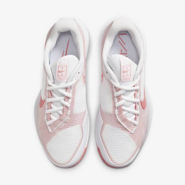 Nike NikeCourt Air Zoom Vapor Pro Clay Court Women's Tennis Shoes White / Pink Light Blue | NK753ZDJ