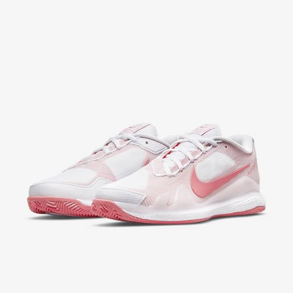 Nike NikeCourt Air Zoom Vapor Pro Clay Court Women's Tennis Shoes White / Pink Light Blue | NK753ZDJ