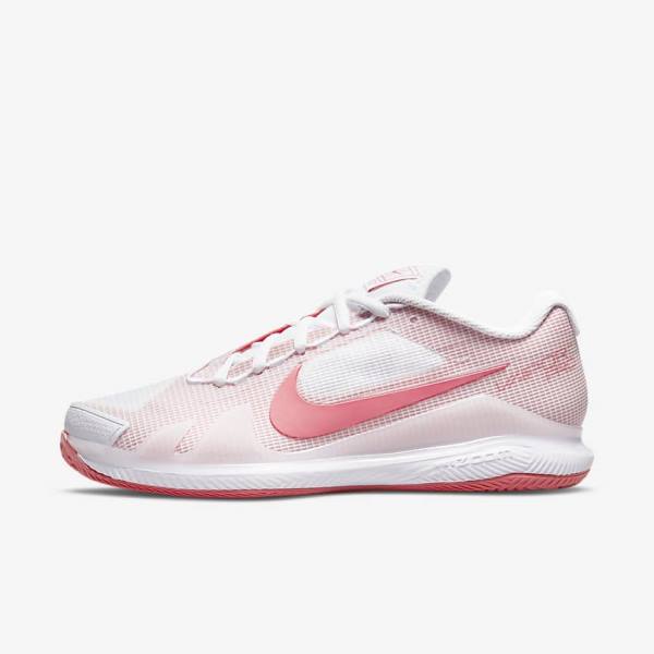 Nike NikeCourt Air Zoom Vapor Pro Clay Court Women\'s Tennis Shoes White / Pink Light Blue | NK753ZDJ