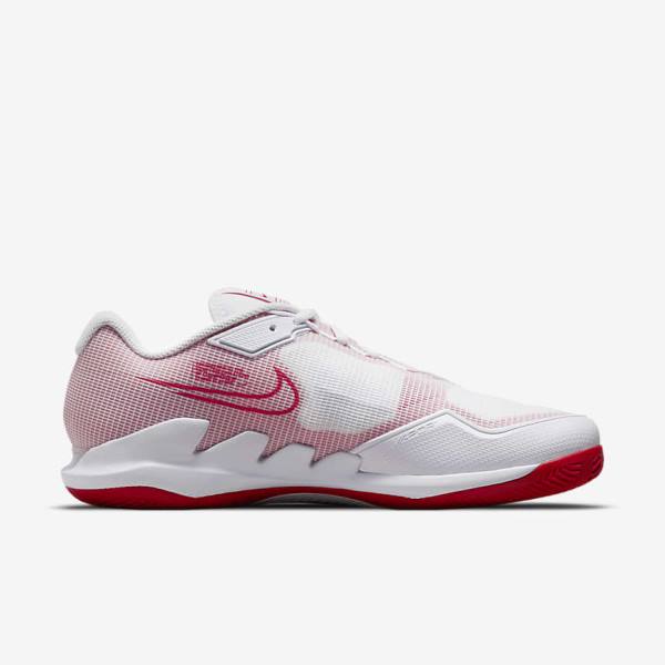 Nike NikeCourt Air Zoom Vapor Pro Clay Court Men's Tennis Shoes White / Red | NK763PCS