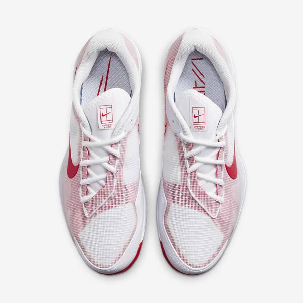 Nike NikeCourt Air Zoom Vapor Pro Clay Court Men's Tennis Shoes White / Red | NK763PCS