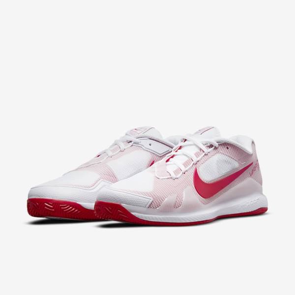 Nike NikeCourt Air Zoom Vapor Pro Clay Court Men's Tennis Shoes White / Red | NK763PCS