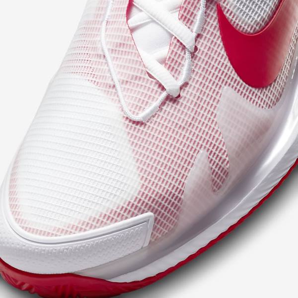 Nike NikeCourt Air Zoom Vapor Pro Clay Court Men's Tennis Shoes White / Red | NK763PCS