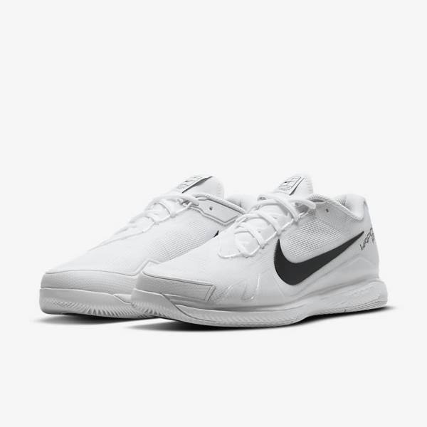 Nike NikeCourt Air Zoom Vapor Pro Hard-Court Men's Tennis Shoes White / Black | NK095ZNS