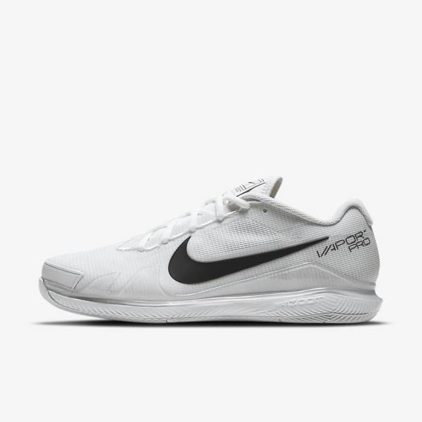 Nike NikeCourt Air Zoom Vapor Pro Hard-Court Men\'s Tennis Shoes White / Black | NK095ZNS