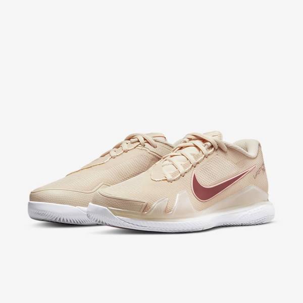 Nike NikeCourt Air Zoom Vapor Pro Hard-Court Women's Tennis Shoes White / Coral / Red | NK139WQP