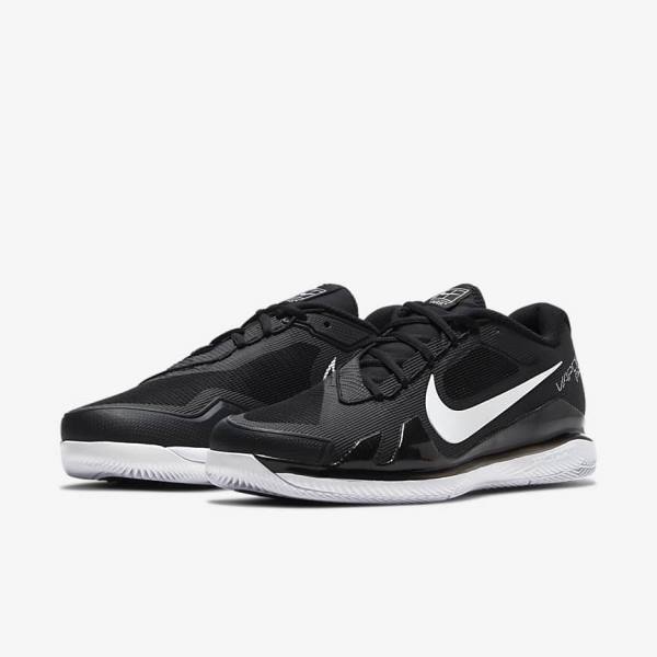 Nike NikeCourt Air Zoom Vapor Pro Hard-Court Men's Tennis Shoes Black / White | NK540BJN