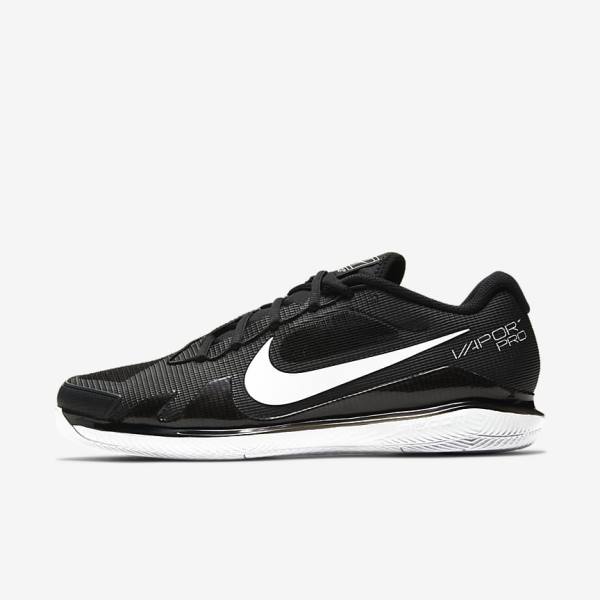 Nike NikeCourt Air Zoom Vapor Pro Hard-Court Men\'s Tennis Shoes Black / White | NK540BJN