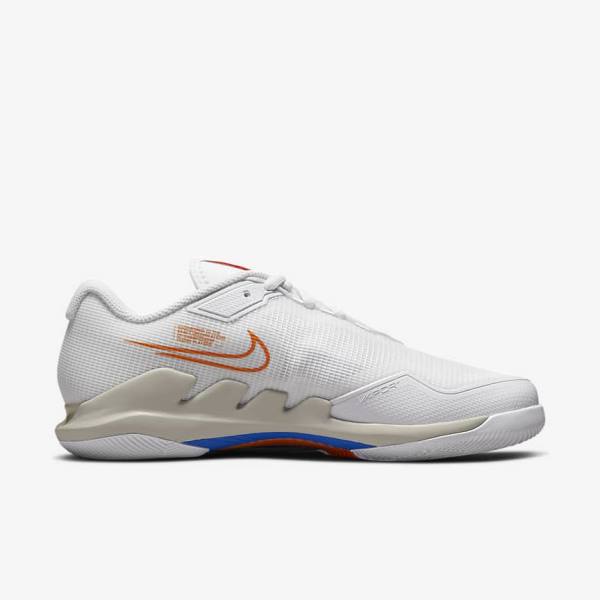 Nike NikeCourt Air Zoom Vapor Pro Hard-Court Women's Tennis Shoes White / Light Beige / Blue | NK926JSV