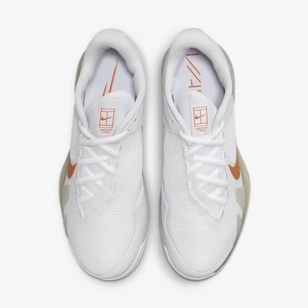 Nike NikeCourt Air Zoom Vapor Pro Hard-Court Women's Tennis Shoes White / Light Beige / Blue | NK926JSV