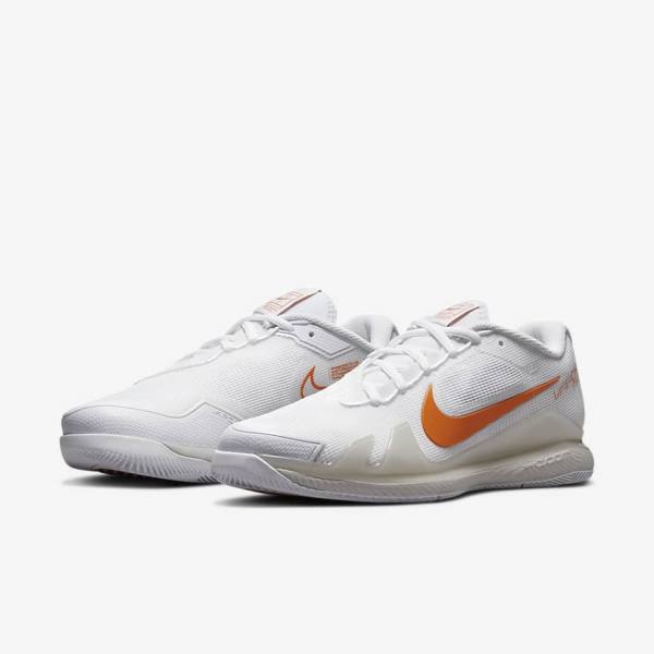 Nike NikeCourt Air Zoom Vapor Pro Hard-Court Women's Tennis Shoes White / Light Beige / Blue | NK926JSV