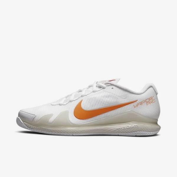 Nike NikeCourt Air Zoom Vapor Pro Hard-Court Women\'s Tennis Shoes White / Light Beige / Blue | NK926JSV