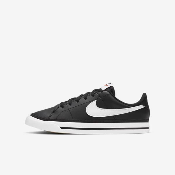 Nike NikeCourt Legacy Older Kids\' Sneakers Black / Light Brown / White | NK960TUP