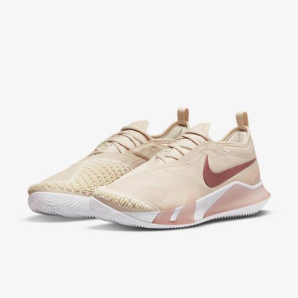 Nike NikeCourt React Vapor NXT Clay Court Women's Tennis Shoes White / Coral / Red | NK135YNP