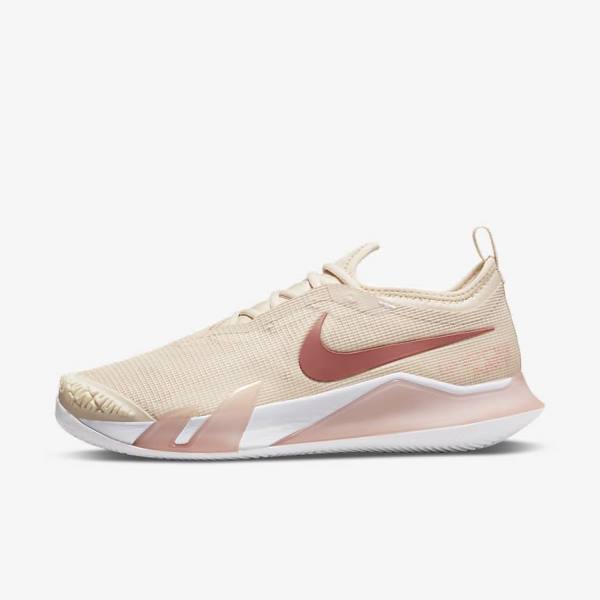 Nike NikeCourt React Vapor NXT Clay Court Women\'s Tennis Shoes White / Coral / Red | NK135YNP