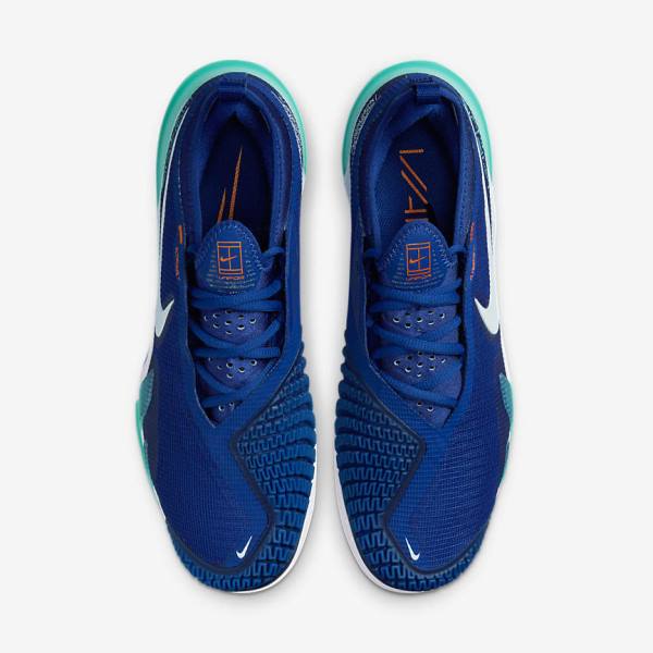 Nike NikeCourt React Vapor NXT Clay Court Men's Tennis Shoes Royal Blue / Turquoise / Orange / White | NK240CUW