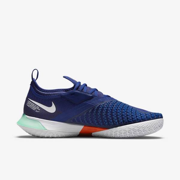 Nike NikeCourt React Vapor NXT Hard-Court Men's Tennis Shoes Royal Blue / Turquoise / Orange / White | NK420DRI