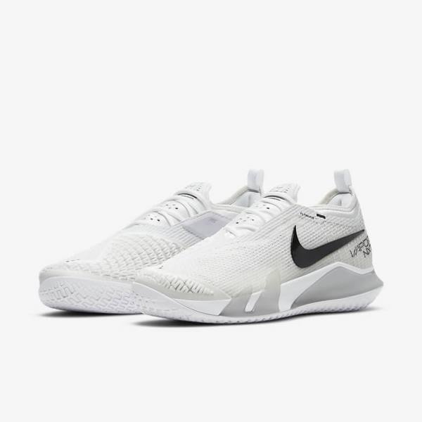 Nike NikeCourt React Vapor NXT Hard-Court Men's Tennis Shoes White / Grey / Black | NK489NTW