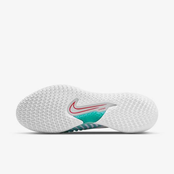 Nike NikeCourt React Vapor NXT Hard-Court Men's Tennis Shoes White / Red / Burgundy / Turquoise | NK609LGT