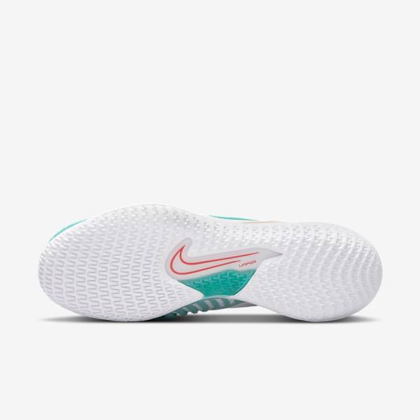 Nike NikeCourt React Vapor NXT Hard Court Women's Tennis Shoes White / Red / Burgundy / Turquoise | NK795ITR