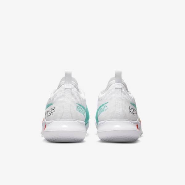 Nike NikeCourt React Vapor NXT Hard Court Women's Tennis Shoes White / Red / Burgundy / Turquoise | NK795ITR