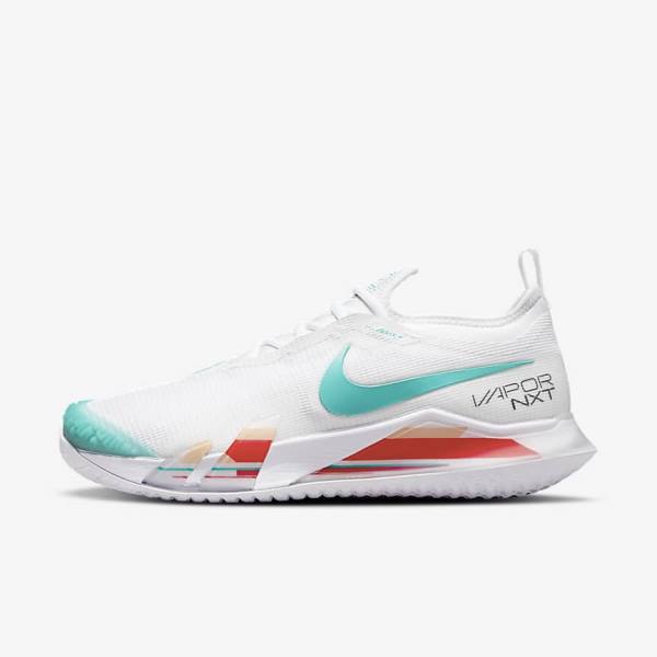 Nike NikeCourt React Vapor NXT Hard Court Women\'s Tennis Shoes White / Red / Burgundy / Turquoise | NK795ITR