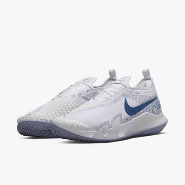 Nike NikeCourt React Vapor NXT Hard-Court Men's Tennis Shoes White / Navy | NK920YQT