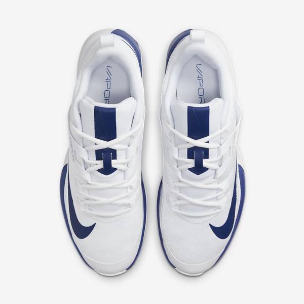 Nike NikeCourt Vapor Lite Clay Court Men's Tennis Shoes White / Royal Blue | NK901QBA