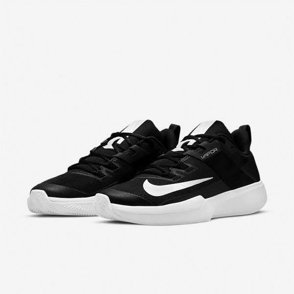 Nike NikeCourt Vapor Lite Clay Court Men's Tennis Shoes Black / White | NK940UGW