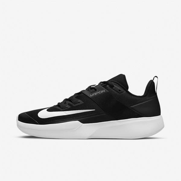 Nike NikeCourt Vapor Lite Clay Court Men\'s Tennis Shoes Black / White | NK940UGW