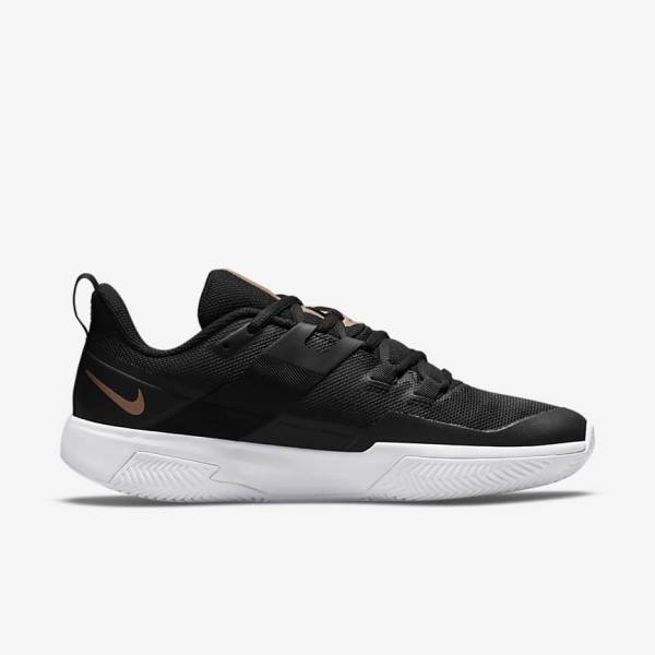 Nike NikeCourt Vapor Lite Clay-Court Women's Tennis Shoes Black / White / Metal Red Brown | NK127STU